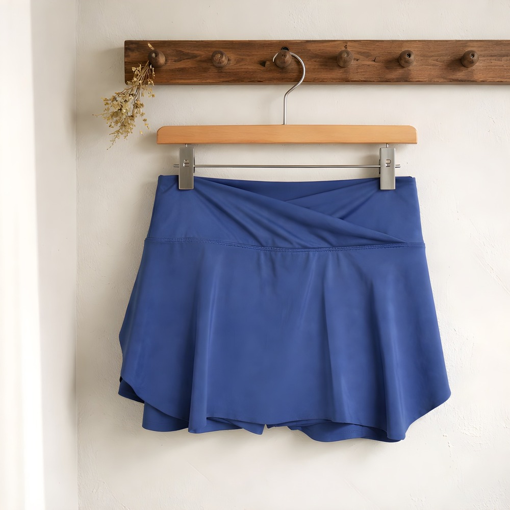 Calvin Klein Performance Skort Womens Medium Blue Stretch Crossover Waistband